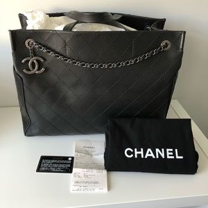 Chanel Quilted Leather 31cm Small Shopping Tote